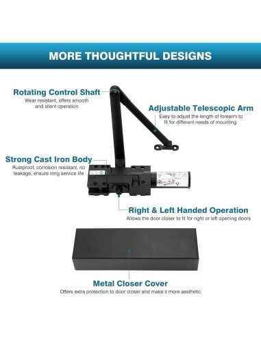 Cerradura Automática IRONWALLS Alta Resistencia Negra 150kg