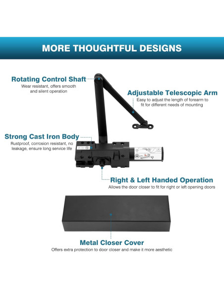 Cerradura Automática IRONWALLS Alta Resistencia Negra 150kg