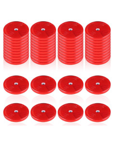 48 Reflectores Redondos de Seguridad Kingdder 6 cm Rojos