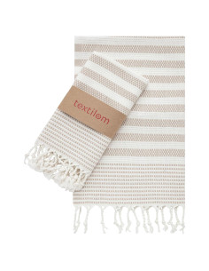 Toallas de Mano Textilom Algodón Turco Beige Juego de 2
