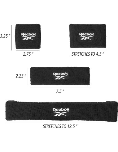 Conjunto de Banda de Sudor Reebok Unisex 3 Piezas Stay Dry