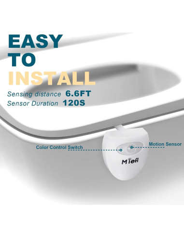 Luz de Inodoro LED MIEFL con Sensor de Movimiento 16 Colores