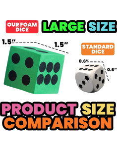 Juego de Dados de Espuma Bedwina - Paquete de 12, 3.81 cm 2