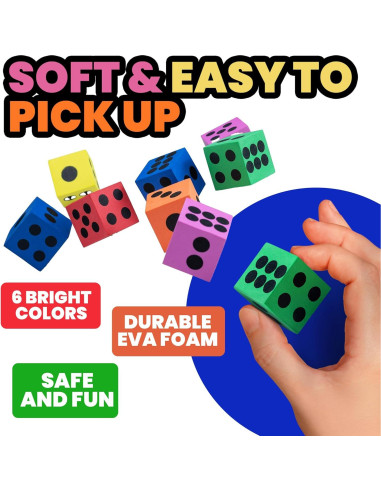 Juego de Dados de Espuma Bedwina - Paquete de 12, 3.81 cm