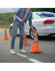 Conos de Tráfico Colapsables GUARDLEAD 28" con Luz LED - Paquete de 4 2