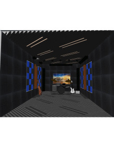 96 Pack Espuma Acústica Aislante de Sonido Negra 30x30 cm 2