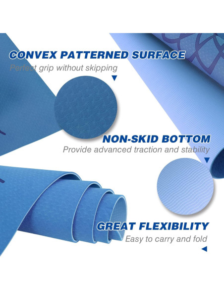 Mat de Yoga Mat Block Antideslizante 182.88x60.96cm TPE