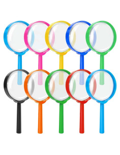 10 Mini Lupas 5X Coloridas SenseYo para Niños y Ciencia