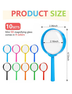10 Mini Lupas 5X Coloridas SenseYo para Niños y Ciencia 2