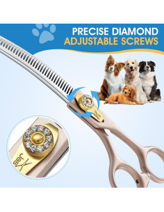 Tijeras de adelgazado curvadas JASON 7" acero inoxidable 2