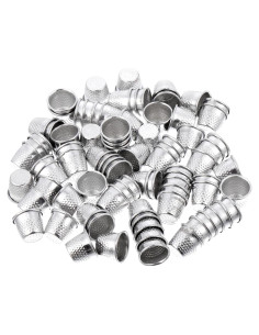 80 Dedales de Metal Plateados para Costura a Mano EupHHonycs
