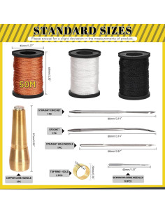 Kit de Agujas de Coser de Cuero Mardatt 19 Piezas con Hilo 2