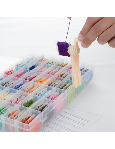 Organizador de Hilo de Bordado Rumhut 2 Pack con 216 Bobinas