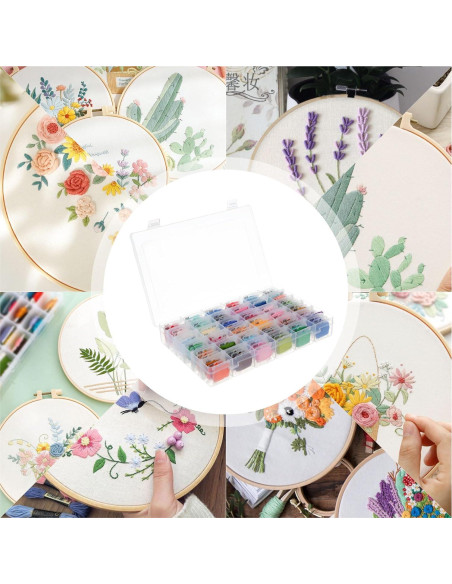 Organizador de Hilo de Bordado Rumhut 2 Pack con 216 Bobinas