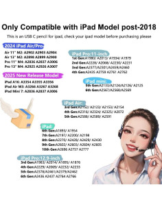 Lápiz Estilográfico KIROSA para iPad 2018-2025, Carga Rápida 2