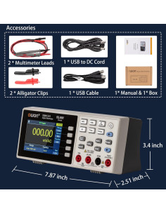 Multímetro Digital Portátil OWON XDM1241 3.5" LCD Batería 2