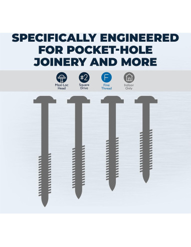 Tornillos de bolsillo Kreg SML-F125-1200 Zinc 31.75mm 1200u