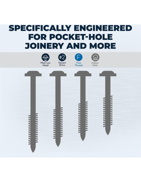 Tornillos de bolsillo Kreg SML-F125-1200 Zinc 31.75mm 1200u