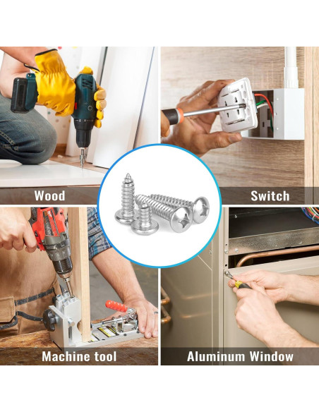 Kit de Tornillos de Madera NANAKLAUS 460PCS Acero Inoxidable