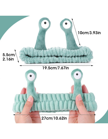 Diadema de Spa WLLHYF Verde Microfibra Suave Caracol Diadema de Spa WLLHYF Verde Microfibra Suave Caracol