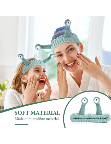 Diadema de Spa WLLHYF Verde Microfibra Suave Caracol