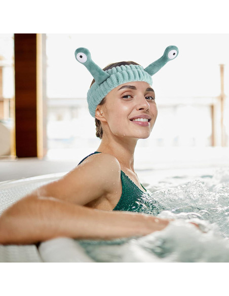 Diadema de Spa WLLHYF Verde Microfibra Suave Caracol Diadema de Spa WLLHYF Verde Microfibra Suave Caracol