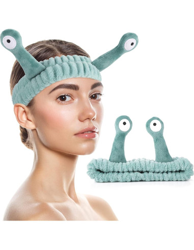 Diadema de Spa WLLHYF Verde Microfibra Suave Caracol