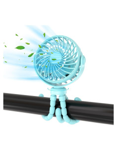 Ventilador Portátil Leisuda 3 Velocidades Recargable USB Azul