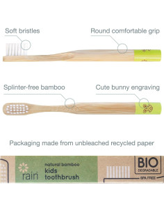 Cepillo de Dientes de Bambú Rain para Bebés - Cerdas Suaves 2
