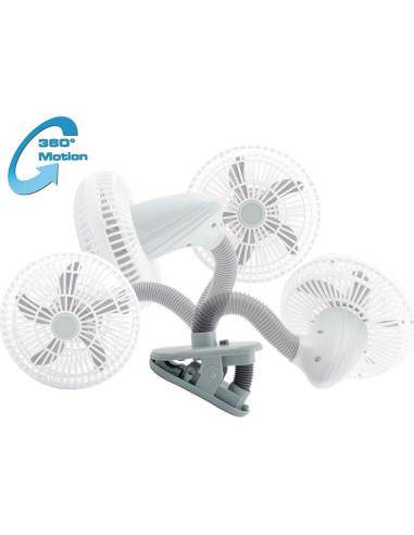 Ventilador Clip O2COOL 10 cm Batería Portátil Gris