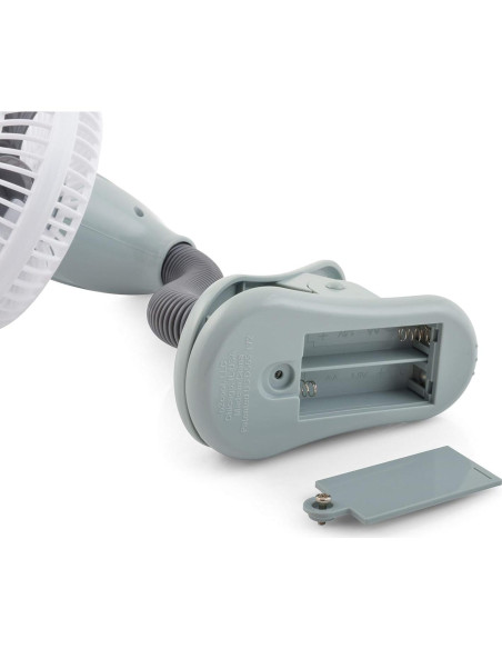 Ventilador Clip O2COOL 10 cm Batería Portátil Gris