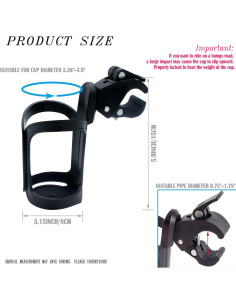 Soporte para Taza Universal NCGDPZY Negro - Paquete de 2 2