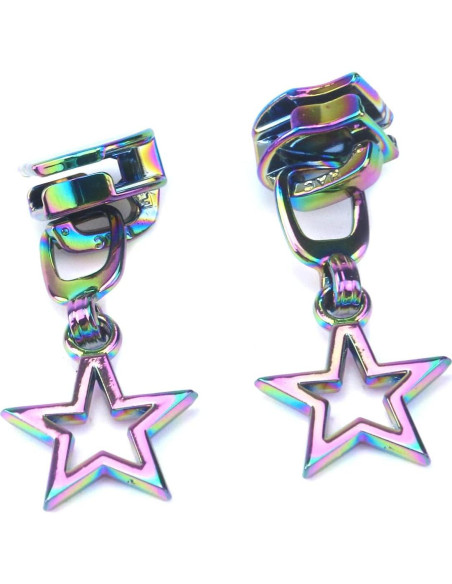 Tiradores de Cremallera HEVSTIL Estrella Arcoíris - Paquete de 10