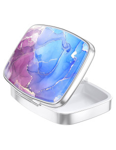 Caja de Pastillas Nipichsha Mármol Azul Púrpura 5.6x4.1cm