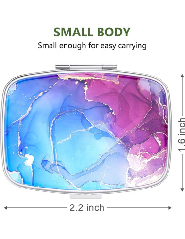 Caja de Pastillas Nipichsha Mármol Azul Púrpura 5.6x4.1cm