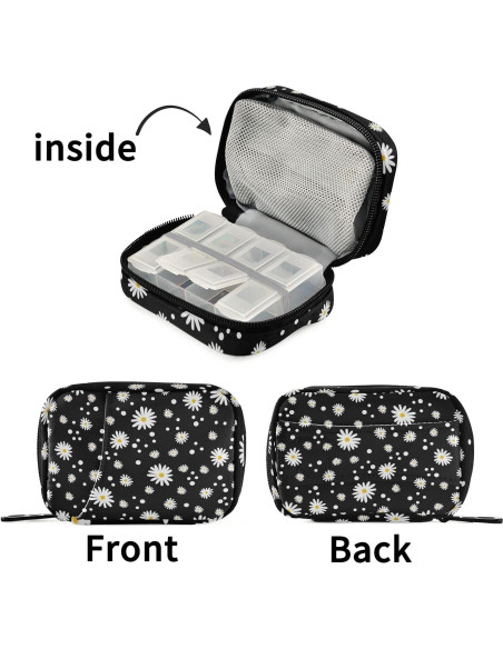Estuche de Pastillas Ollabaky 7 Días Portátil con Cremallera