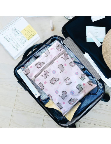 Bolsas de Lavandería de Malla Xducom - 4 Piezas con Gato