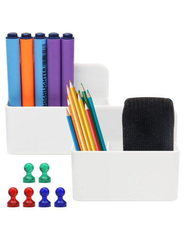 Soporte Magnético para Marcadores Catcan - 2 Piezas Blanco