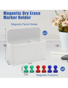 Soporte Magnético para Marcadores Catcan - 2 Piezas Blanco 2