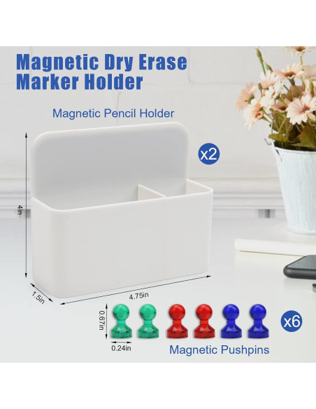 Soporte Magnético para Marcadores Catcan - 2 Piezas Blanco