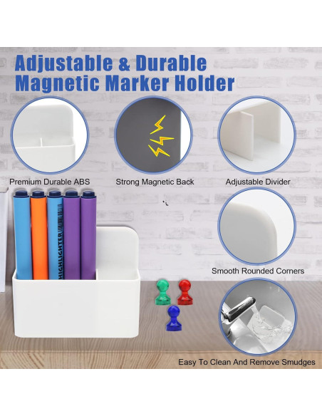 Soporte Magnético para Marcadores Catcan - 2 Piezas Blanco