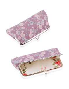 Monedero Floral Vintage iSuperb 2 Piezas Lona Cierre Broche 2