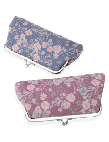 Monedero Floral Vintage iSuperb 2 Piezas Lona Cierre Broche