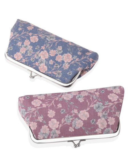 Monedero Floral Vintage iSuperb 2 Piezas Lona Cierre Broche