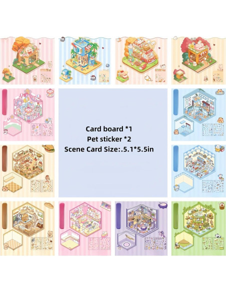 Pegatinas 3D de Casa DIY Affoto - 12 Sets Creativos