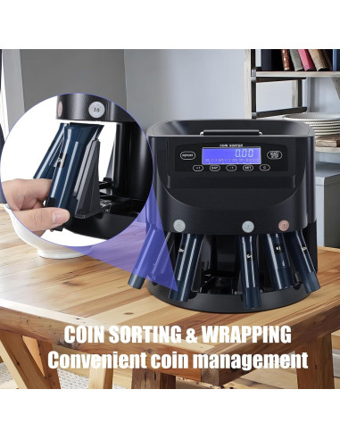 Máquina Contadora de Monedas Digital Curfair, 500 Monedas, LCD