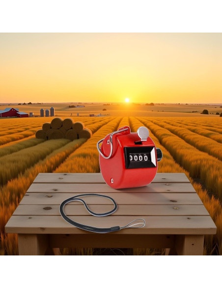 Contador Manual Mecánico JJLFresheners Rojo 9999 Dígitos