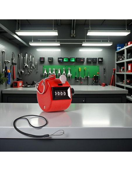 Contador Manual Mecánico JJLFresheners Rojo 9999 Dígitos