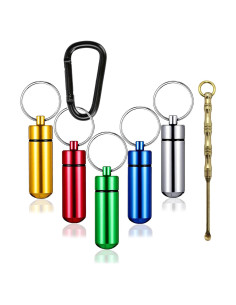 5 Mini Viales Metálicos Impermeables HASPOLIN para Medicamentos