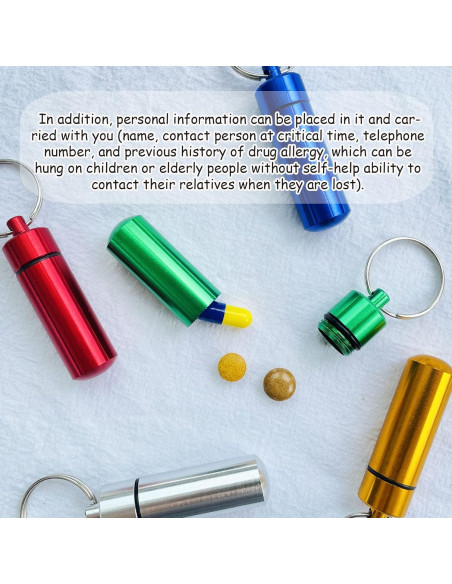 5 Mini Viales Metálicos Impermeables HASPOLIN para Medicamentos